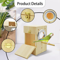 Parakeet Nesting Box Transparent Bird House Bird Nest Box for Cage - Wooden / [M:7.9 x 4.7 x 4.7 lnches] - image 3