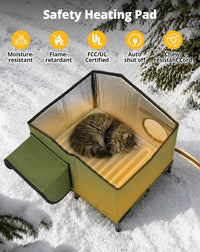 Heated Cat House for Outside Weatherproof in Winter, 20"x16" – Essentials for Cats - M-20"x16"x20.5"(WDH) - image 3