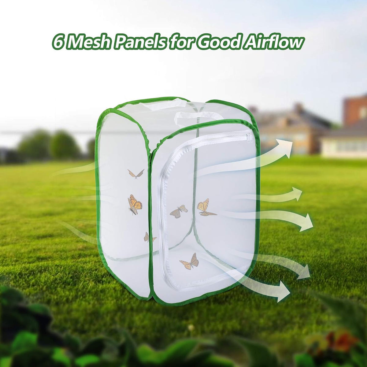 Butterfly Habitat Insect Cage, Full Mesh - 15.7" x 15.7" x 23.6" (Pack of 3) - image 3