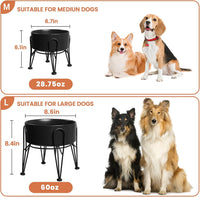 Elevated Dog Bowls, Ceramic Raised Dog Bowl Set with Anti-Slip and Non-Tip Metal Stand, 2 Pack Pet - Black / 7.6 Cups | 2 Pack | For Large Dogs - image 3