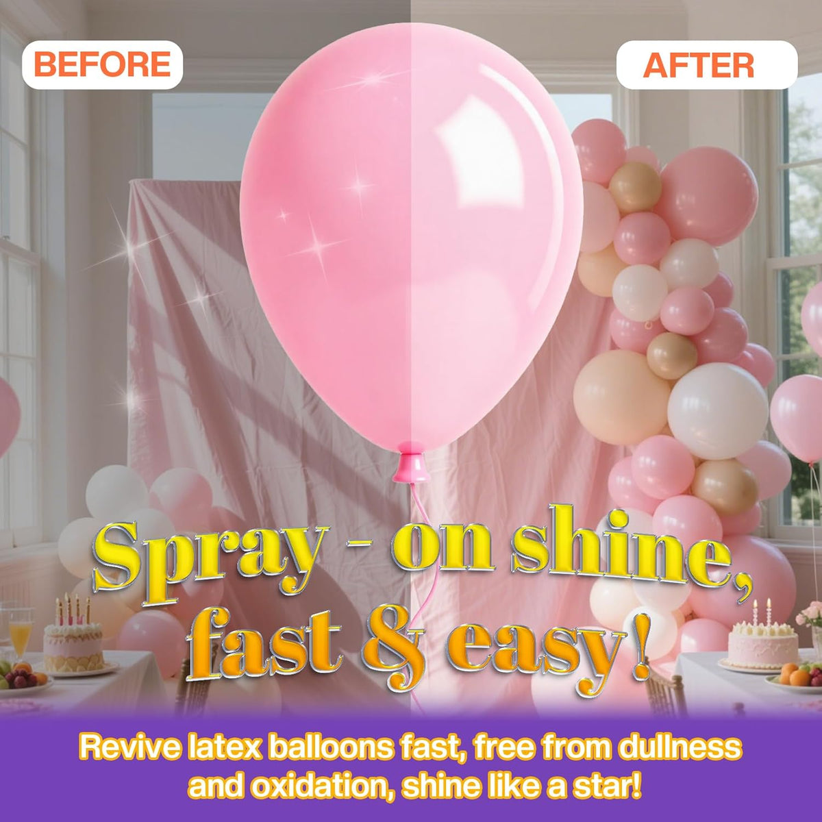 Balloon Shine Spray for Party : 15 oz Balloons Spray Silicone – Fun for Kids & Family - 1 Pack Set - image 4