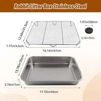 Large Rabbit Litter Box for Cage - 【Stainless Steel】 - image 2