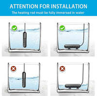 YukiHalu Small Aquarium Heater 25/50/100/150W with Protective Cover, Mini Fish Tank Heater, External Controller, Temperature Adjustable, Digital Display, Used for 5/10/20/30 Gallons (100W-20Gallon)