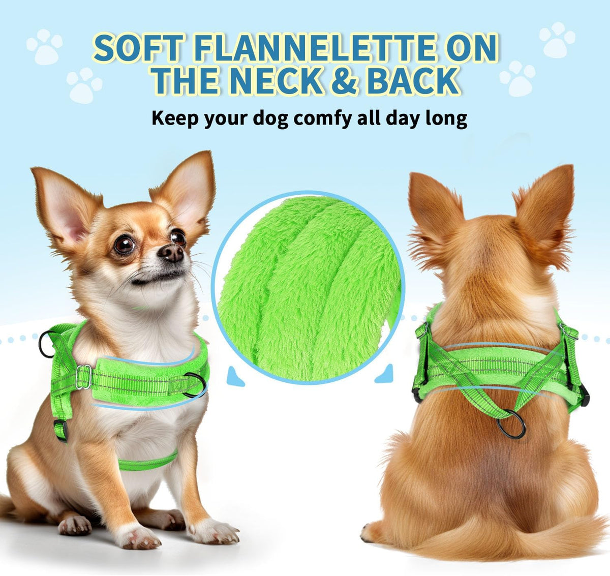 SlowTon No Pull Small Dog Harness and Leash Set with Front Clip – Essentials for Dogs - X-Small / Green - image 2