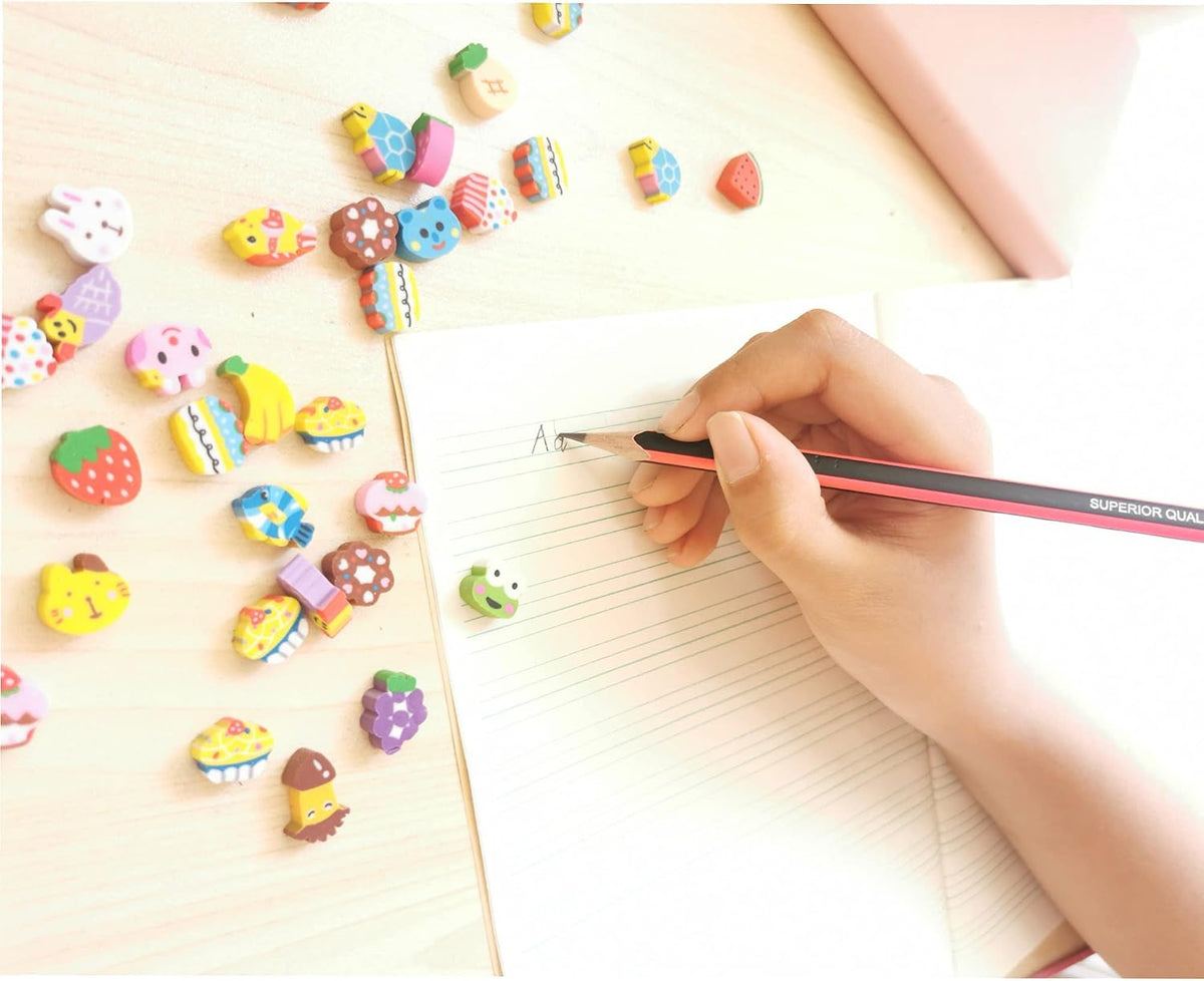 300PCS Mini Cute Animals and Fruits Pencil Erasers for Kids Bulk – Fun for Kids & Family - small / Numbers and Fruits - image 3