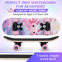 Honoson kids skateboard set with dinosaur print maple deck and black knee pads, elbow pads and wrist - view 11