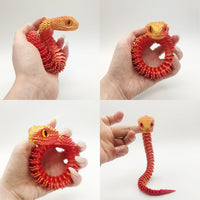 24in 3D Printed Snake Toys, Flexible 3D Printed Animal - Red Gold / 12in - image 2