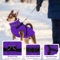 Dogcheer Dog Coat with Harness - Purple / X-Small(Chest:13.3"Back:9.8" Neck:10.2") - image 2