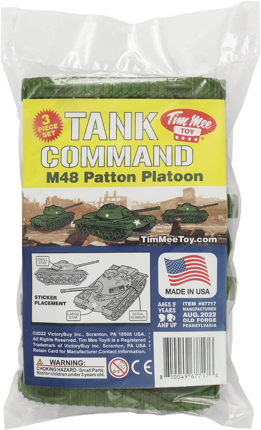 TimMee Toy Tanks for Plastic Army Men, OD Green WW2 3pc - Od Green - image 4