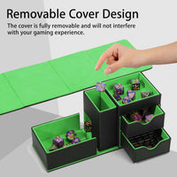 Stepane dice tray and dice tower storage box in black and red PU leather with drawers - view 25