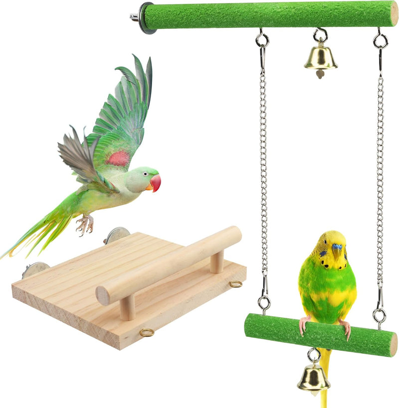Bird Perches for Conure Stand Natural Wood Platform Bird Nail - Pattern 2