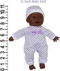 New York Doll Collection 11 inch soft body baby doll in polka dot onesie with pacifier and blanket - view 16