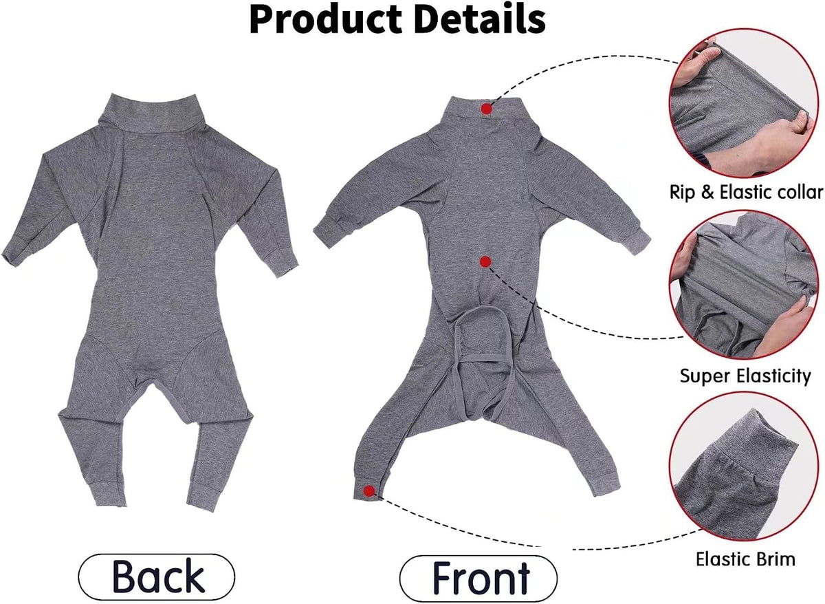 Modal cotton pullover dog recovery suit for medium and large dogs - view 4