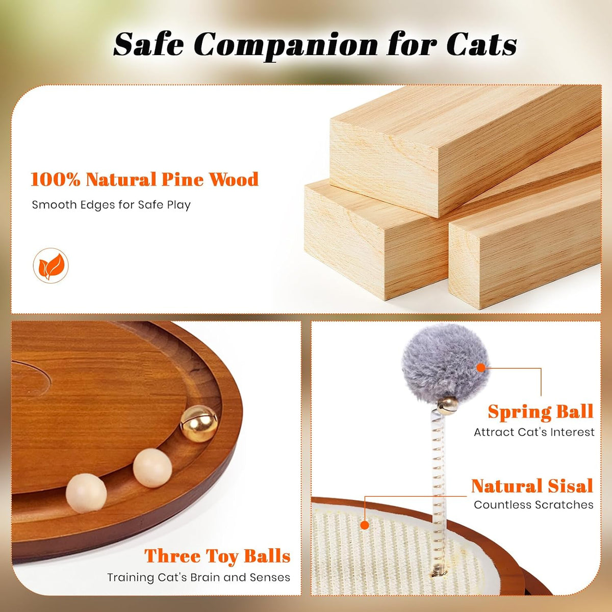 Cat Scratcher, Cat Natural Sisal Scratching Pad - Brown - image 4