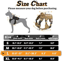 rabbitgoo Dog Harness for Large Dogs No Pull, Tactical Service Pet Vest with Molle and Control Handle, Adjustable and Reflective Military Harness for Easy Walking and Training, Brown, L