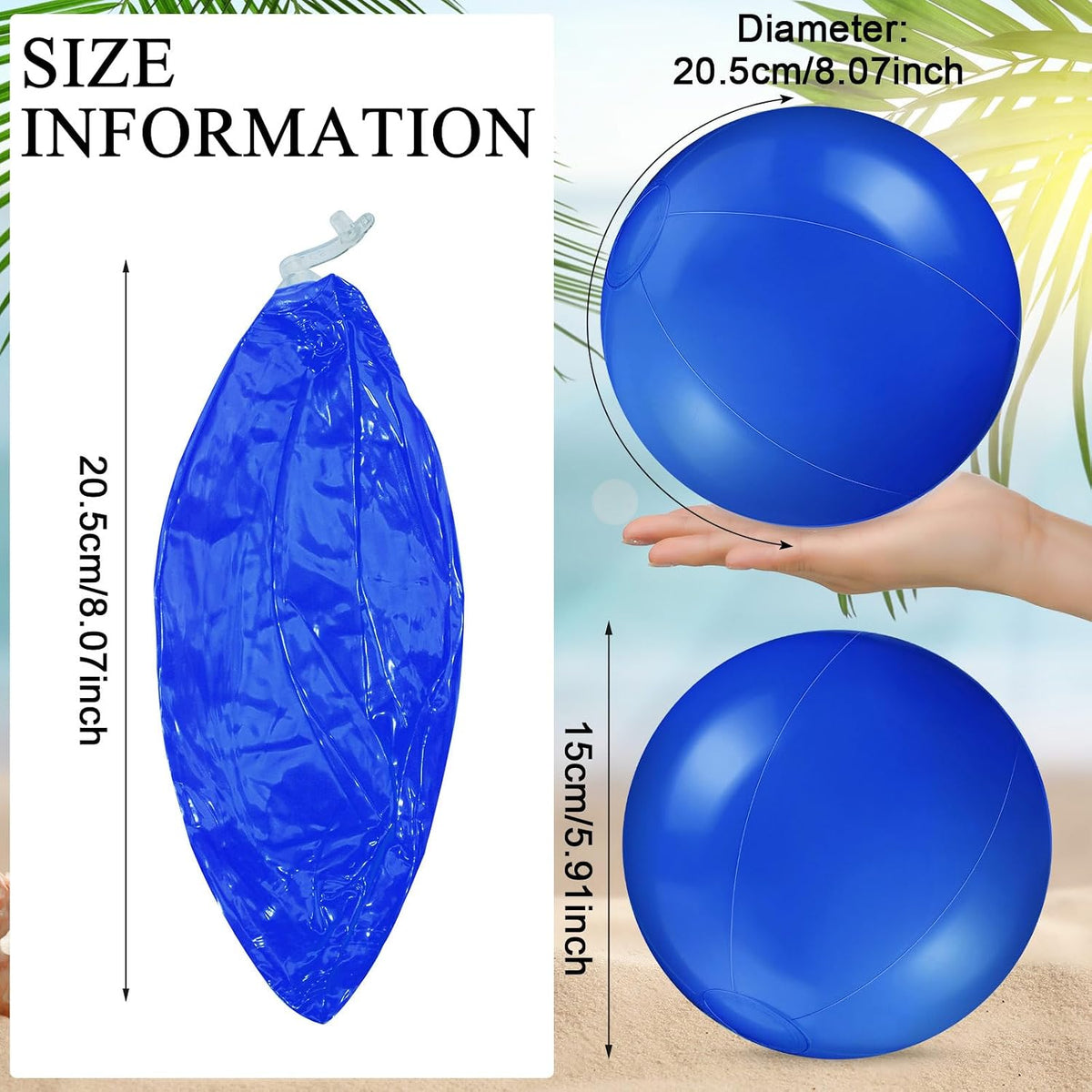 Yinder 24 Pcs Clear Beach Balls Inflatable Bubble Ball Decorations - Modern / Dark Blue - image 2