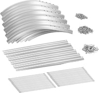 Land Guard 8×2×1.5ft Galvanized Raised Garden Bed Kit, Raised Garden Boxes Outdoor, Oval Metal Raised Garden Beds for Vegetables, Silver