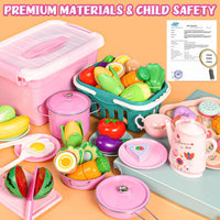 Upgraded Kids Grill Playset, Interactive BBQ Toys - Pink - image 3