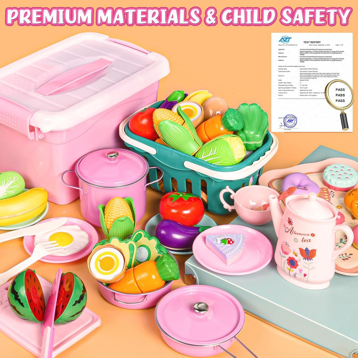 Upgraded Kids Grill Playset, Interactive BBQ Toys - Pink - image 3