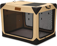 Garnpet 36 Inch Collapsible Soft Dog Crate for Large Dogs - Beige / 30.0"L x 21.0"W x 21.0"H