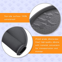 100% Waterproof 0.5" Raised Edge BPA Free Silicone Dog Food Mat - 19x12x0.5 Inch / Gray - image 3
