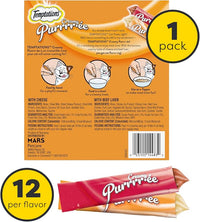 Temptations Creamy Puree Squeezable Lickable Wet Cat Treat Variety Pack, 0.42 oz. Tubes, 24 Count