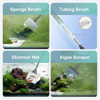 4IN1 Aquarium Cleaning Tools Long Handle Algae Scraper – Essentials for Fish - 7IN1 / 18~24In - image 3