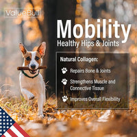 ValueBull USA Collagen Sticks for Dogs, 6 Inch Jumbo Chews, Natural Long-Lasting Dog Treats, 100 Count Bulk Pack - Promotes Joint, Skin & Coat Health with Glucosamine and Chondroitin
