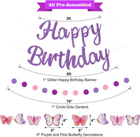 Halloween Birthday Banner - Purple / Butterfly - image 2