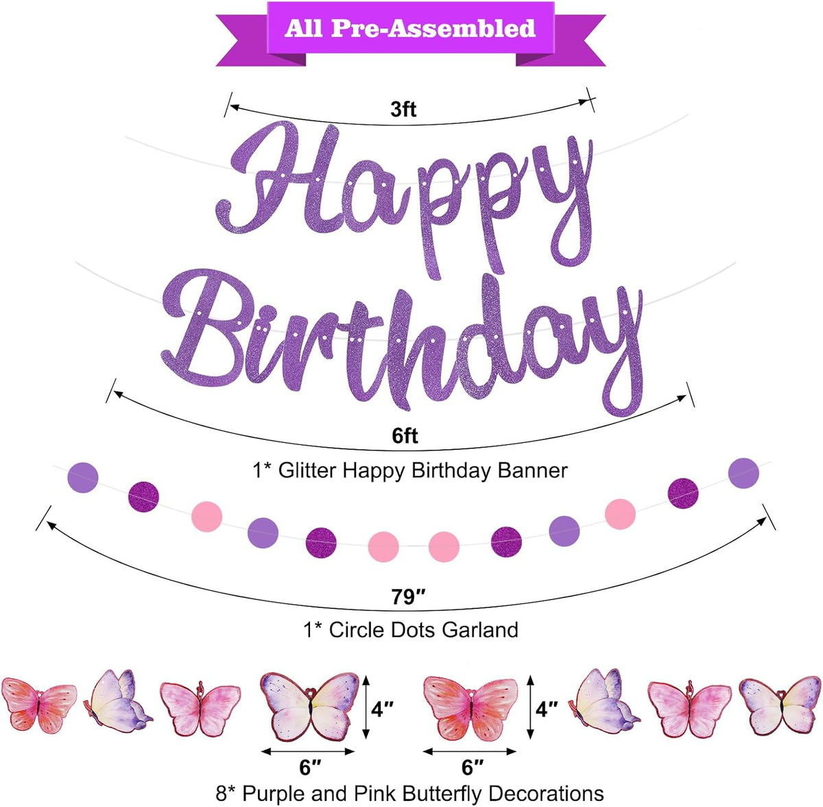 Halloween Birthday Banner - Purple / Butterfly - image 2