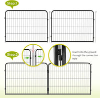 BestPet | Dog Playpen Extender | 24 Inch, 4 Panels | Heavy Duty Metal Pet Exercise Pen | Indoor Outdoor Fence Panels | Rust-Resistant, Removable, Tool-Free Setup | Anti-Skid, Expandable Design