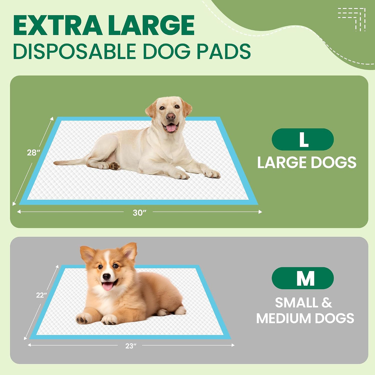 100 Count Large Dog & Cat Puppy Pee Pads - 30" x 28" (50 Count) - image 3