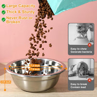 Slow Feeder Dog Bowl, Slow Down Eating Anti-Choking Bloat Stop Maze Design Dog Dishes Fit - Stainless steel bowl - image 3