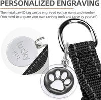 PUPTECK No Pull Dog Harness Soft Adjustable Basic Nylon Step in Puppy Vest Outdoor Walking with ID Tag, Reflecive Black, S