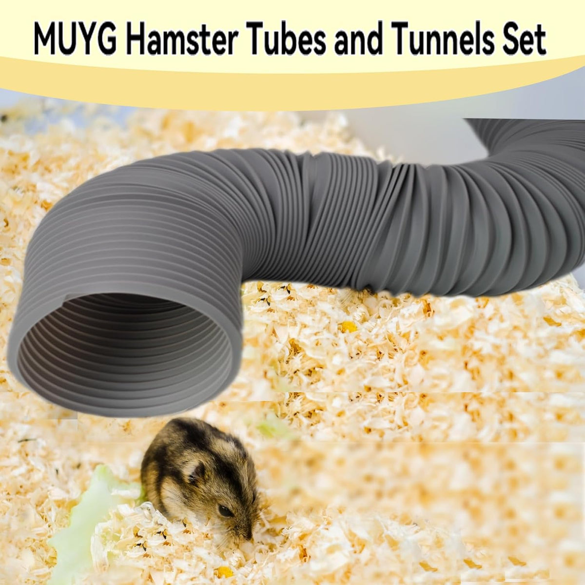 Plastic Hamster Tunnels, Small Animal Tubes - 【Grey】 / 【2 PCS】 - image 3