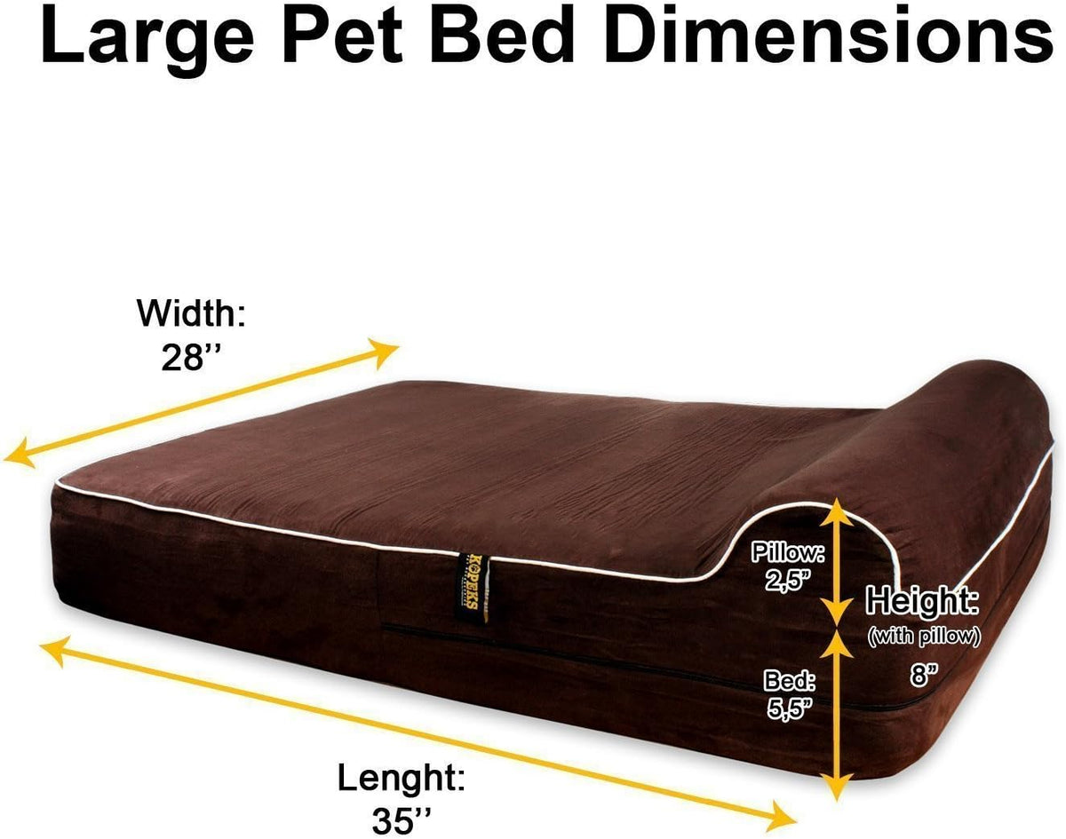 Dog Bed Replacement Cover Memory Foam Beds, Brown - Large / Brown - Standard - image 2