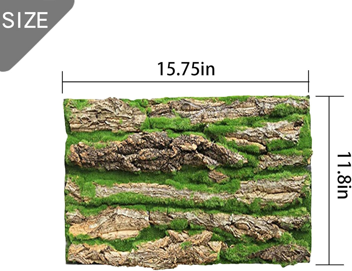 PINVNBY Reptile Terrarium Cork Background - 【Natural Cork Bark+Artificial Moss】 / 【4 PCS】 - image 3