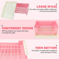 Large Rabbit Litter Box, Bunny Litter Box with Drawer - Pink - image 4