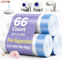 66 Count 26"x11.8" Cat Litter Box Bags Liners for Automatic Cat - Unscented / 66 Count (Pack of 1)
