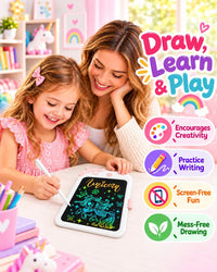 8.5 Inch LCD Doodle Board Tablet Toy - 10 Inch - White Pink - image 4