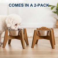 Raised Wooden Dog Bowl Stand for Large Dogs, Fits 9 Inch Bowls – Essentials for Dogs - Small - 2 Pack - image 2