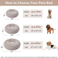 WNPETHOME Calming Dog Bed & Cat Bed, Anti-Anxiety Donut Small Dog Bed, Fluffy Faux Fur Cats Cushion Puppy Bed for Small Pets and Cats (24 x 24 inch, Light Coffee)