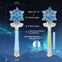 CharmRegion blue light up snowflake wand with water mist and sound buttons - view 6
