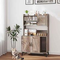 PETSITE Cat Litter Box Enclosure with Storage Shelf, 52 Inches Tall Modern Wooden Hidden Litter Box Furniture with Storage Shelving, Ideal for Indoor Cats (Oak)