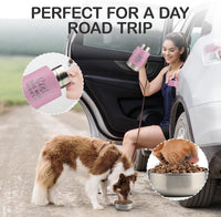 KEWIXY Insulated Dog Travel Water Bottle with Detachable Bowls - Pink:Best Dog Mom / 32 Oz - image 4