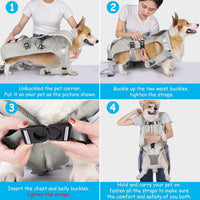 Pet Front Dog Carrier Backpacks, Adjustable Pet Backpack - Grey / Medium - image 4