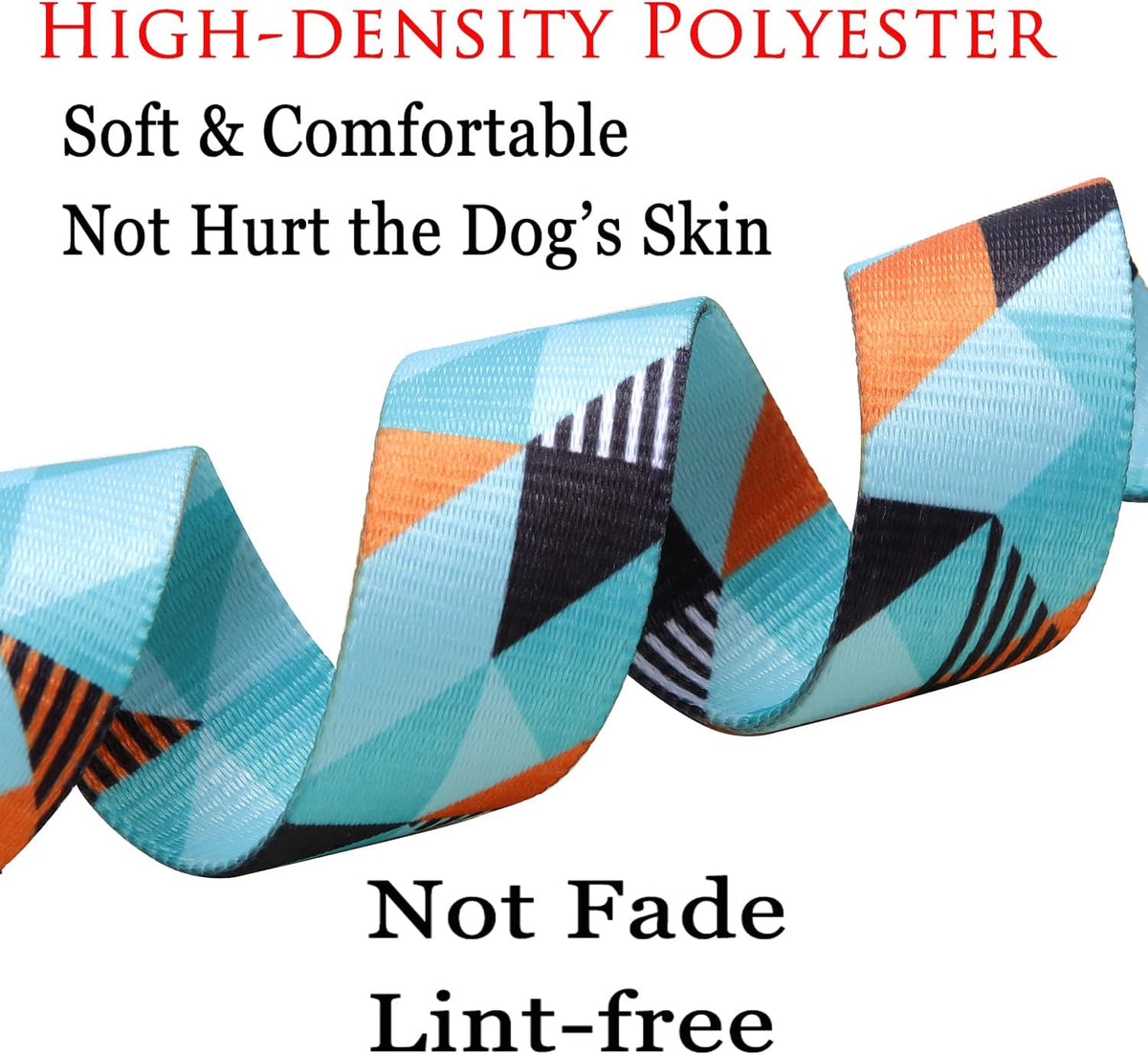 Mihqy Dog Collar for Medium Dogs, Fashion Design, M - L (Neck 14.9-24.8", Width 1") / Geometry - image 4