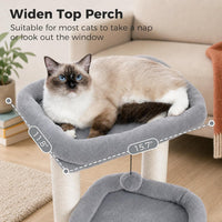 PEQULTI Small Cat Tree Tower for Indoor Cats - Grey / M(15.7"L x 15.7"W x 26.7"H) - image 2