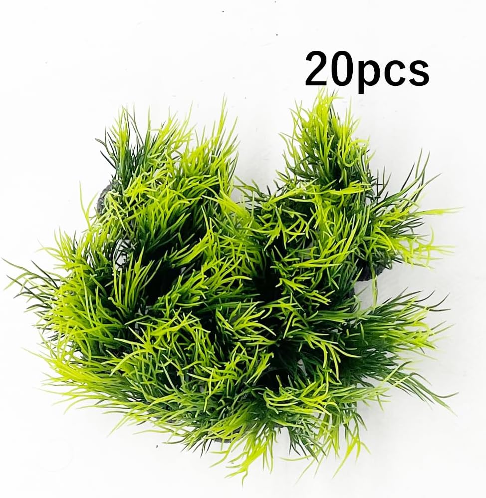 Aquarium Plants Fish Tank Decorations 2pcs Small Size/3.5inch - 20pcs/Green - image 3