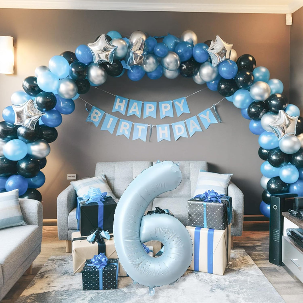 40'' Purple K-pop Number 5 Balloon for Girl 5th Birthday Party - Baby Blue / Number 6 - XXL - image 3